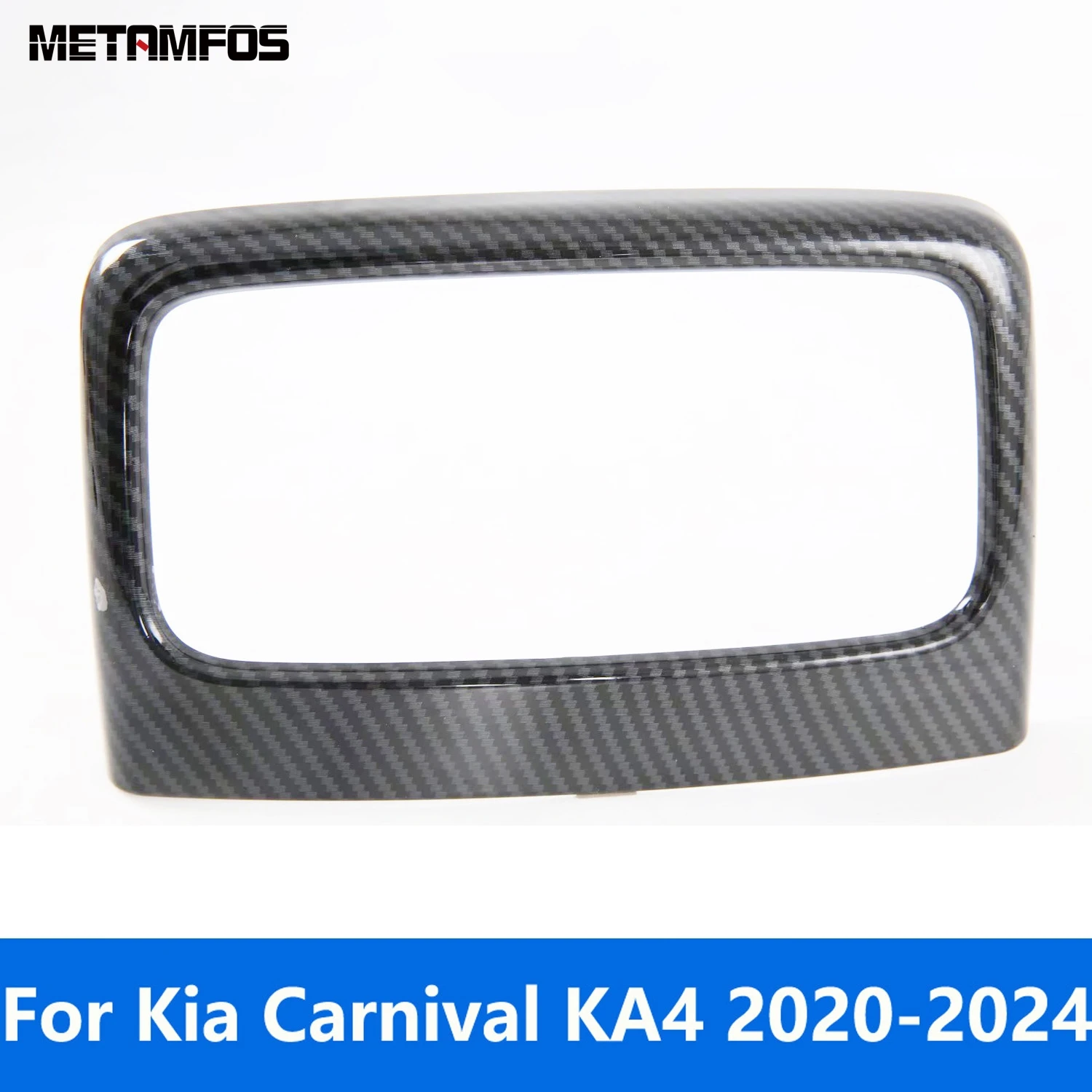 

For Kia Carnival KA4 2020-2022 2023 2024 Carbon Fiber Rear Seat Water Cup Holder Panel Cover Trim Inner Accessories Car Styling
