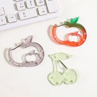 Cute Cartoon Acrylic Pendant Bag Charms Fruit Series Apple Cherry Carabiner Keychain Backpack Pendant Handbook Decoration Gifts