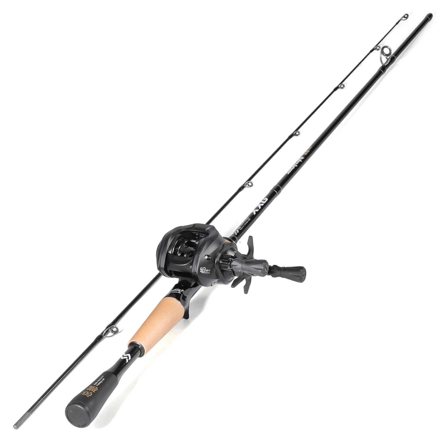 Sougayilang Angelrute und Rollen-Kombination, 1,8 m, leichte Vollcarbon-Angelrute, 6,3:1 Übersetzungsverhältnis, Baitcasting-Rolle, 8 kg maximale Zugkraft – Detail 1