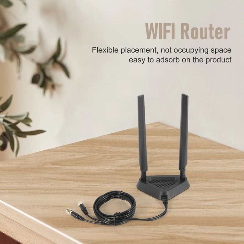 2.4G/5G Dual Frequency Extension Cable Antenna Wifi Router Wireless Network Card 8Db Sma Antenna Magnetic Suction Base