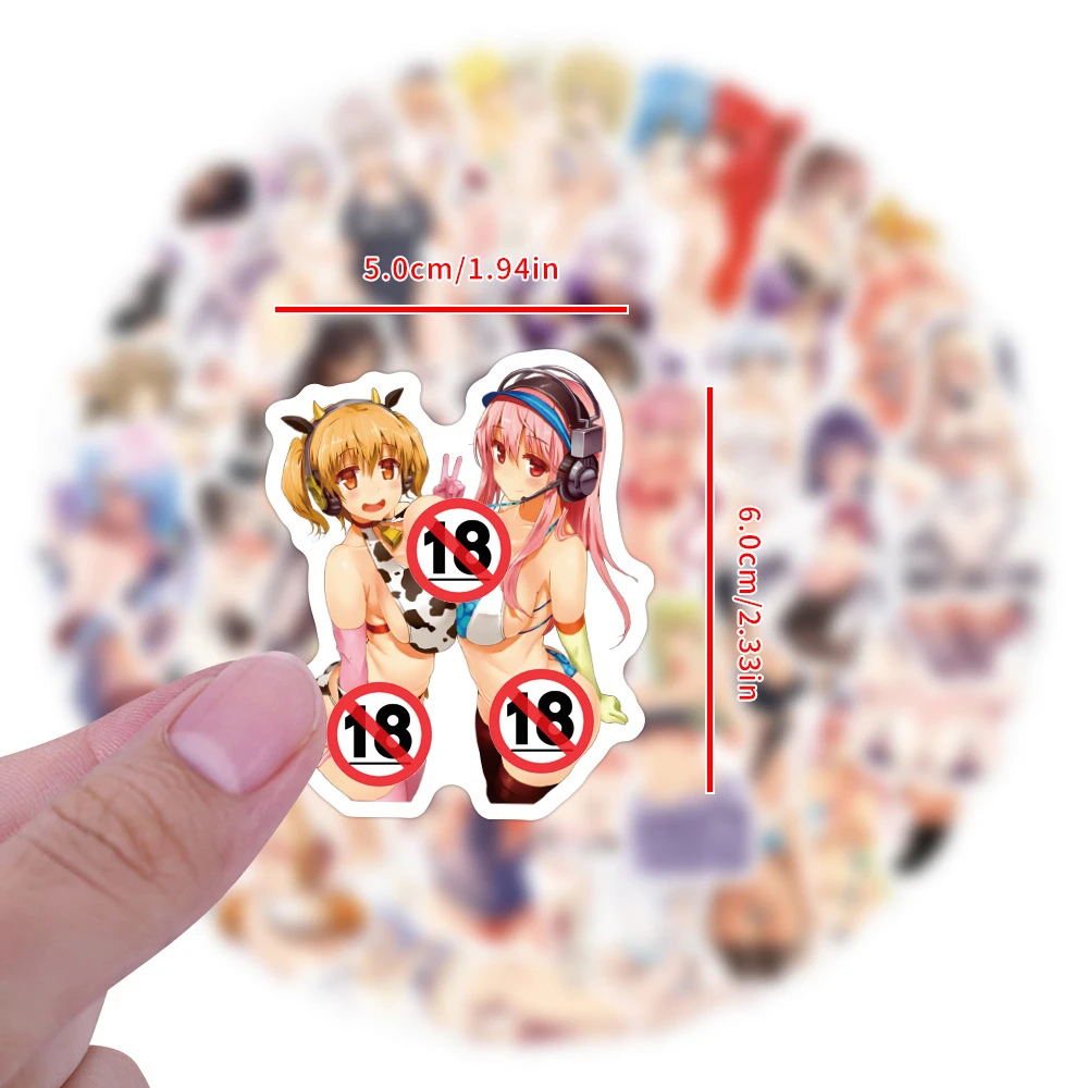 10/30/50/100pcs Anime Waifu Sexy Girl Stickers Hentai Adult Waterproof Decals Laptop Motorcycle Phone Graffiti Sticker Toy Gift