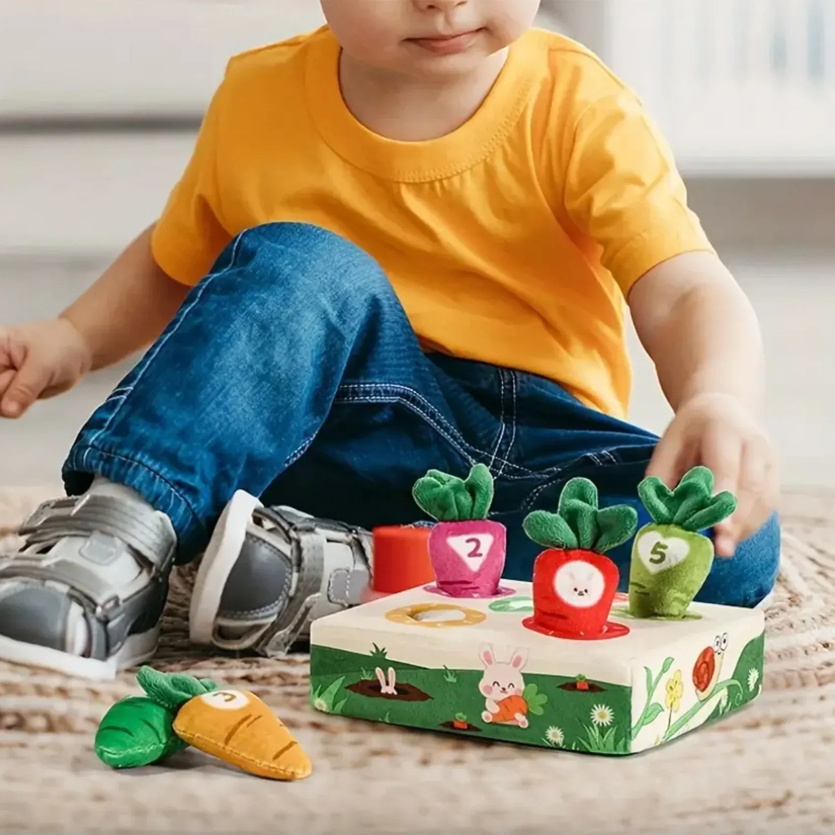 CHILDREN'S INTELLECTUAL EARLY EDUCATION PULL THE RADISH FOR BABIES OVER 3 YEARS OLD, PLUSH FOR TEETHING