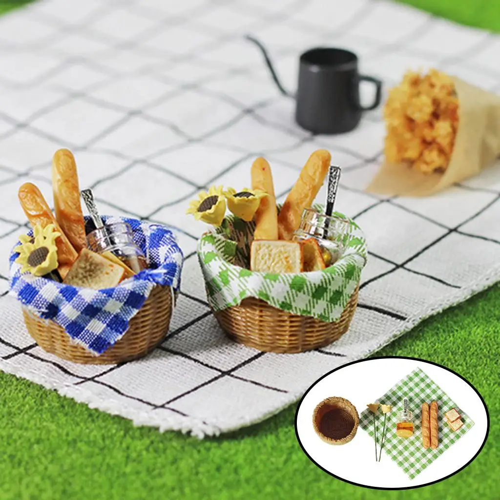 Dollhouse Miniature Kitchen Bread Lifelike Food Decor Resin Furniture Set for Dolls Pretend Play and Bakery
