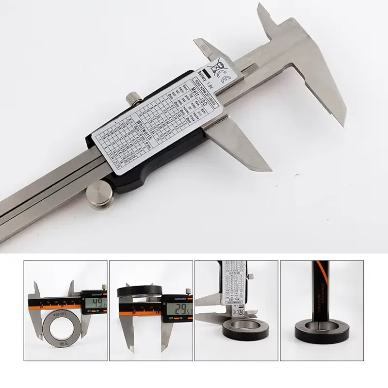 Professional Range 0-150mm/6inch Digital Caliper Stainless Steel Orange High Precision 0.01mm Calipers Measure Tool