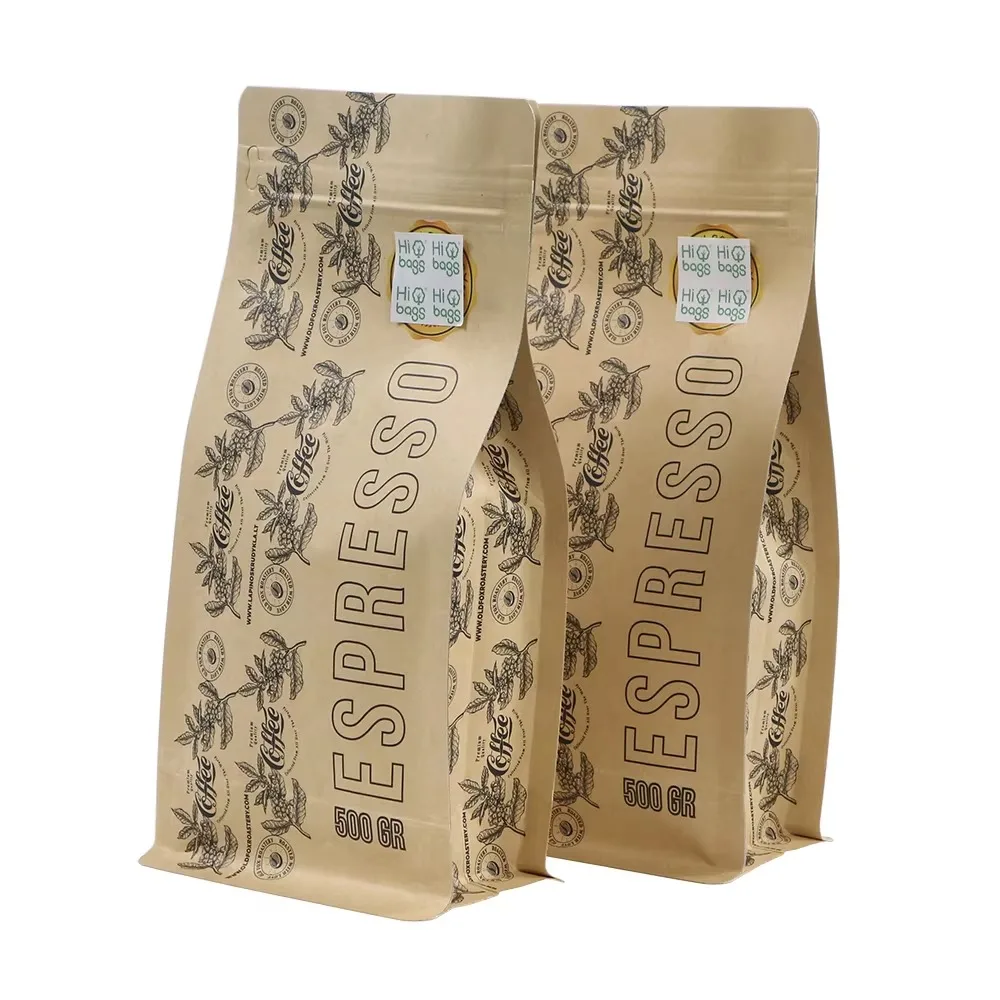 Custom Kraft Paper Bag｜Stand Up Gusset Bag｜Resealable Packaging Bag｜White Kraft Paper Bag｜Custom Printed Bag