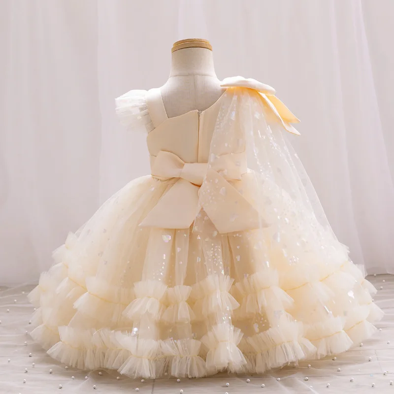 Girl's formal dress princess dress girl's Children's Day host performance costume shawl niche design Flower Girls Dresses