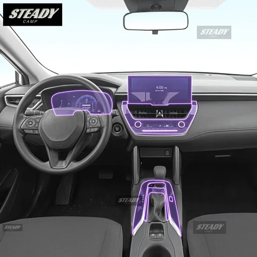 Imagen 2 del producto Para Toyota Corolla Cross 2022-2023 consola central interior de coche película protectora de pintura TPU transparente pegatina antiarañazos LCD