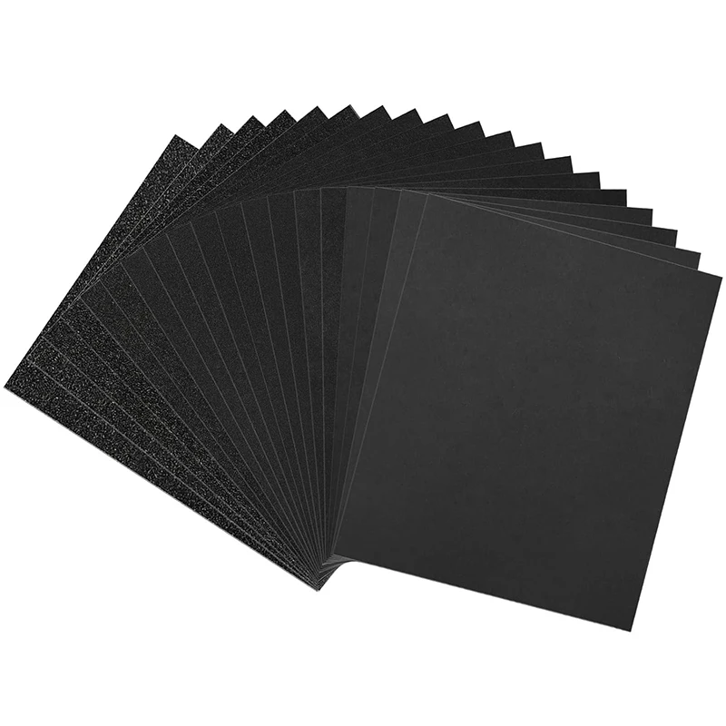 18Pcs 9 x 11 Inch Sandpaper Assortment, Wet Dry Sand Paper  120-2000 Grit, for Wood Metal Automotive Sanding and Polishing