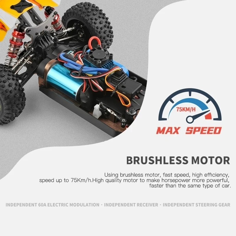 WLtoys 144010 144001 4WD RC Car 75KM/H Brushless Electric 2.4G High Speed Off-Road Remote Control Drift Toys For Children Racing