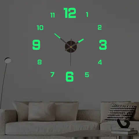 야광 디지털 시계 DIY 입체 벽시계, 무소음 시계, 거실 침실 벽시계, 홈 데코