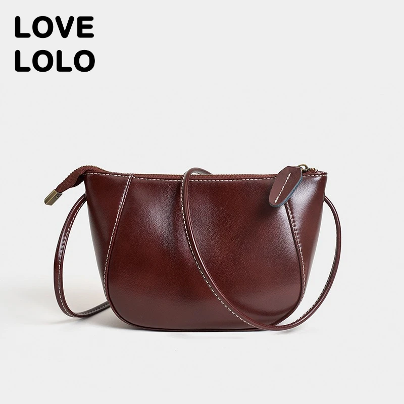 

2025 NEW Luxury Vintage Cowhide Underarm Bag for Women Genuine Leather Small Crossbody Purse High Quality Shoulder Bag