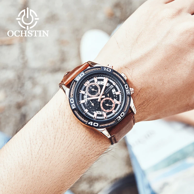 OCHSTIN2024 New Innovative Nylon Collection Vintage Business Men's Quartz Watch Multifunction Quartz Movement Watch