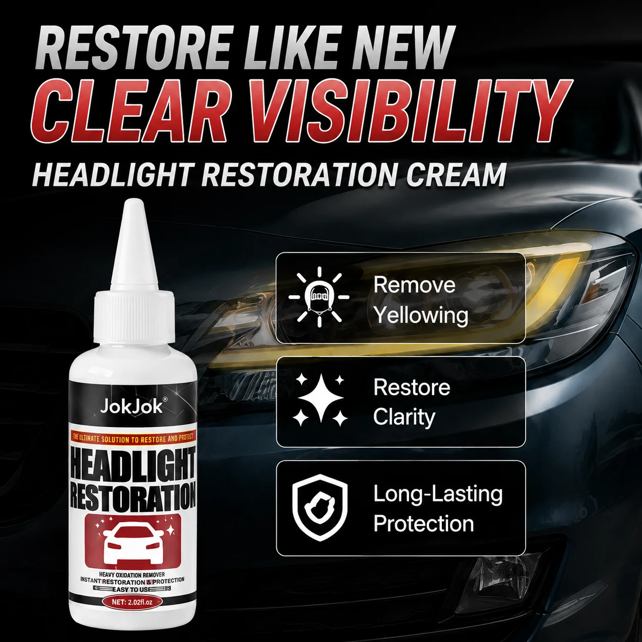 Car Headlight Restoration Kit Fog Yellow Remove Repair Liquid Portable DIY Polishing Spray Restore Clear Lamp Light