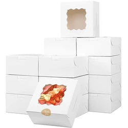 15/30Pcs 4inch Cake Bakery Boxes Dessert Pastry Packaging Candy Cookie Gift Paper Box Wedding Birthday Party Christmas Supplies