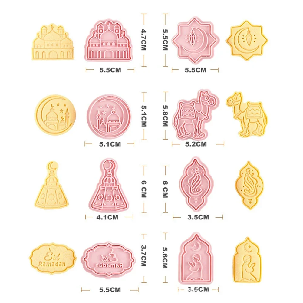 Eid Mubarak Cookie Cutters Set Perfect for Festivals and Celebrations Mosque Lantern Camel Star Moon Islamicate