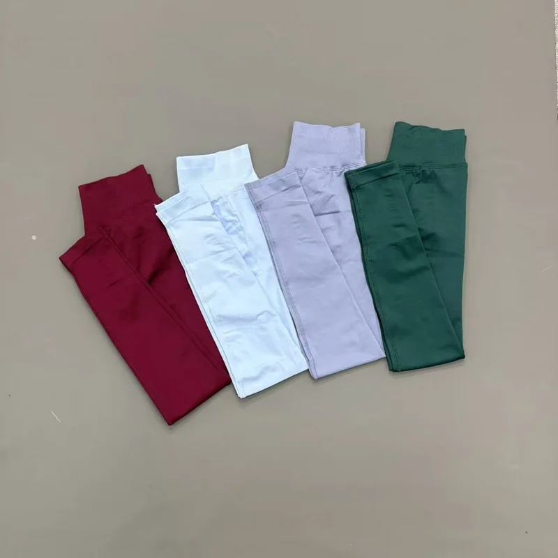 Pantalones Deportivos para Mujer, Leggings de Yoga sin Costuras de Cintura Baja con Efecto Levanta Glúteos, Alta Elasticidad, Ajustados, para Gimnasio, Entrenamiento, Running y Atletismo