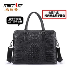 ของแท้หนังธุรกิจ Briefcases สีดําสําหรับชายกระเป๋าถือหรูแล็ปท็อปกระเป๋าเอกสารกระเป๋า 16 นิ้วกระเป๋าคอมพิวเตอร์สํานักงาน