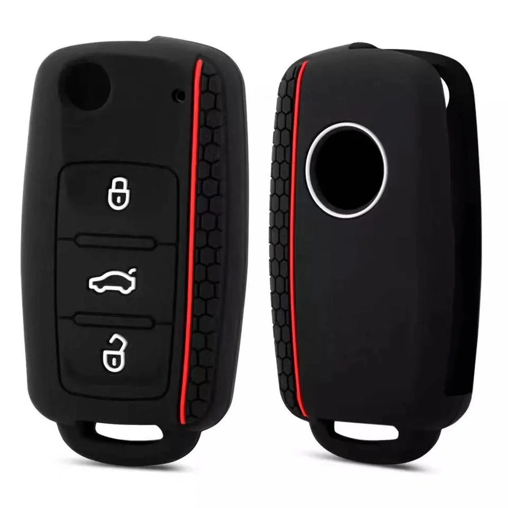 Funda de silicona para llave de coche, carcasa para VW, Polo, Bora, Beetle, Tiguan, Passat, Golf, Jetta, Eos, Volkswagen, Skoda, Fabia, Octavia, Fob