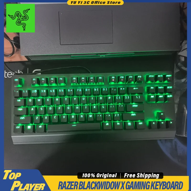 

Razer Blackwidow X Mechanical Gaming Keyboard 87 Layout Clicky Razer Green Switch Support Driver ABS Skin Coating Keycaps