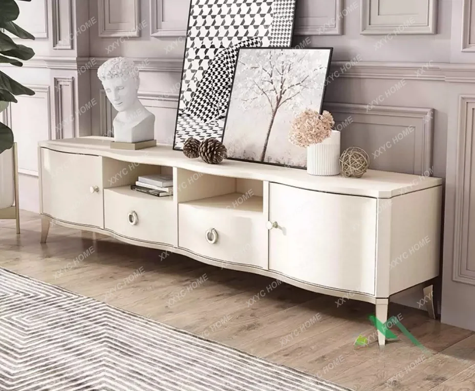 Modern minimalist solid wood layout, living room, bedroom, model home, storage cabinet, high-end TV cabinet
