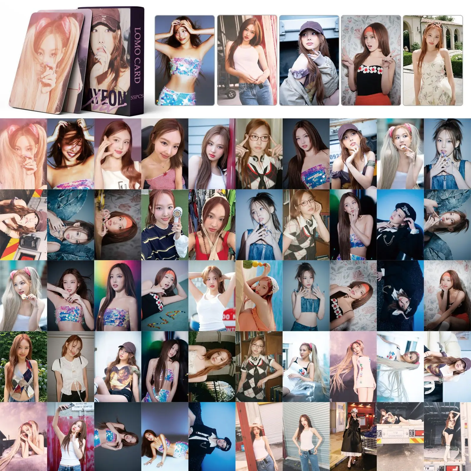 XIURAN 55 Pcs NAYEON  Album Lomo Card Kpop Photocards  Postcards  Series