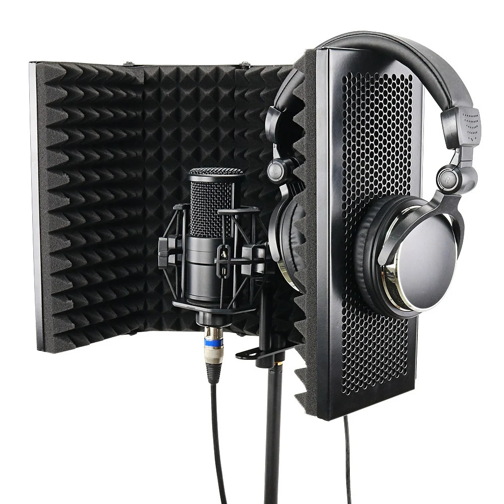 didyou 5 Panel Foldable Studio Microphone Isolation Shield Recording Sound Absorber Foam Panel view 3