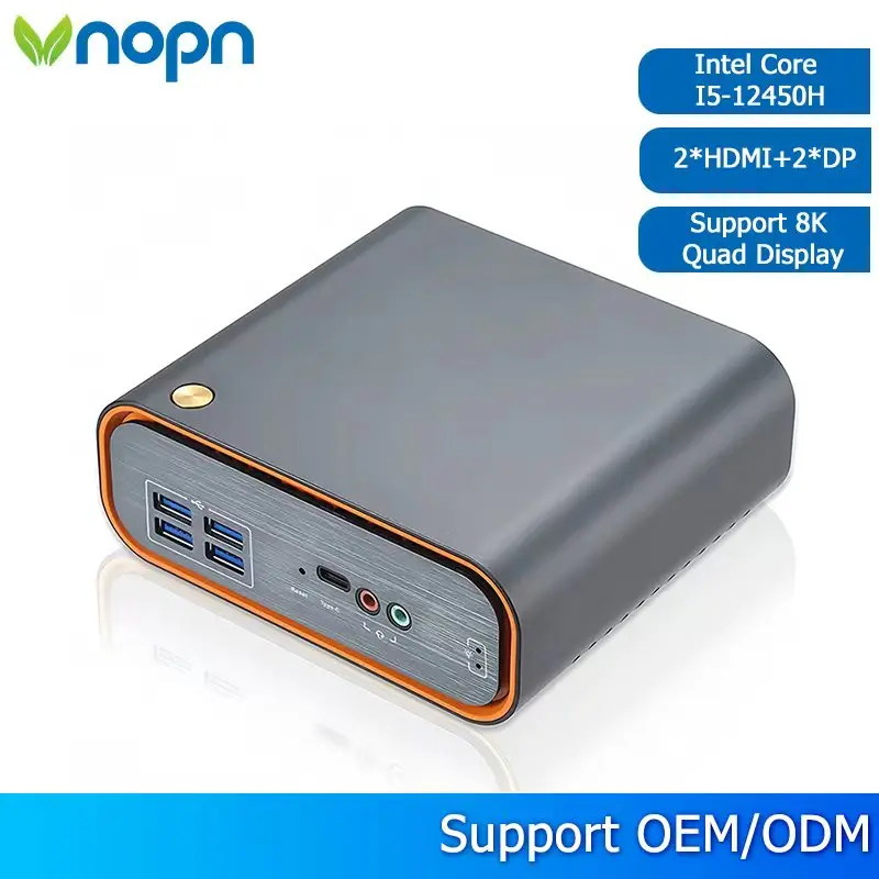 VNOPNミニPC Intel Core i5 12450H DDR5 2*DP 2*HD対応 4つのウルトラディスプレイ Win11 Linux Office デスクトップPC ミニコンピューター