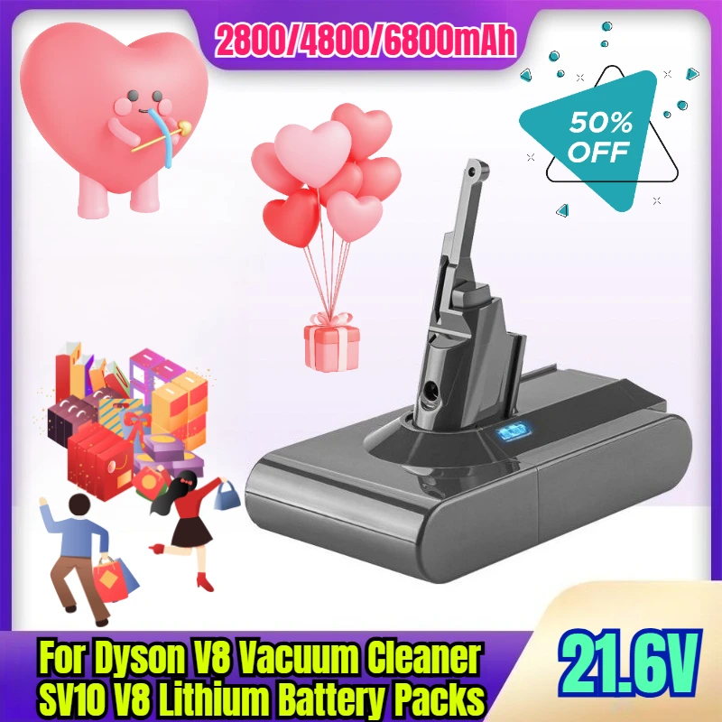 

21.6V Multi capacity battery for Dyson V8 Vacuum Cleaner SV10 V8 Lithium Battery Packs