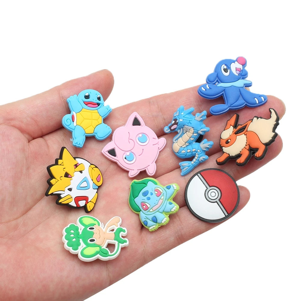 Good Quality 1pcs PVC Pokemon Shoe Charms Pin for Shoe Accessories Decoration Bracelet Wristband Kids Men Women Party Gifts