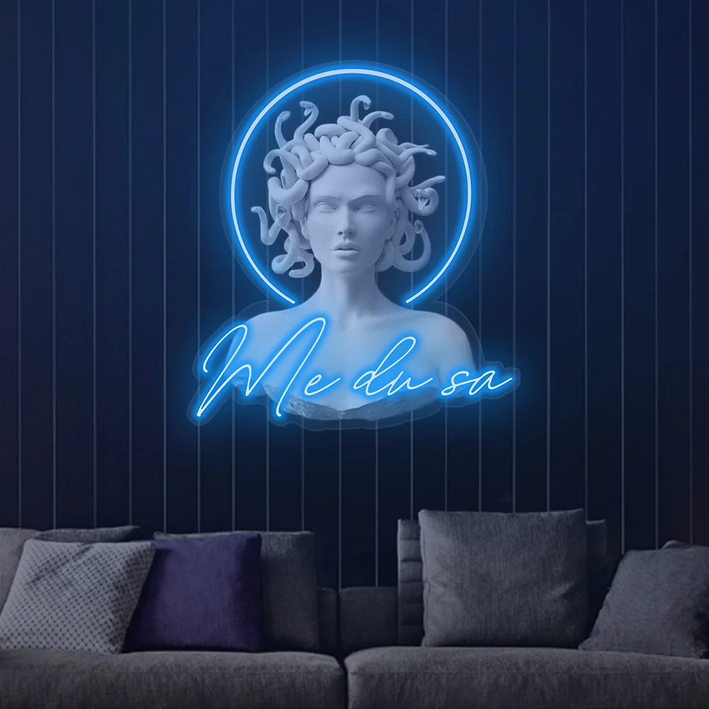 Imagem -03 - Encantadora Medusa Head Neon Sign para Sala de Estar Home Party e Business Wall Decor Mítica Led Light Sinais de Néon Personalizados