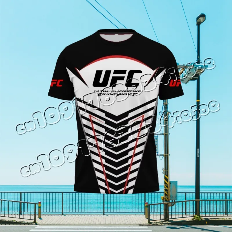 

UFC 3D Printed Men's Fighting Fans Summer New Round Neck T-shirt Women's Outdoor Sports Short Sleeved Children's Combat Top