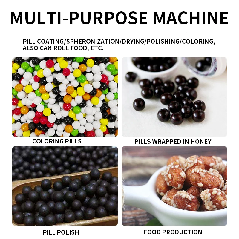 

220V Commercial Small Sugar Coating Polishing Machine Stainless Steel Comes With Heating Drying Food Processing Equipment 500W