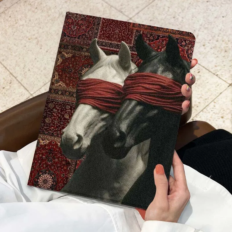 Red Art Horse For Lenovo Xiaoxin Pad Pro Tab M10 K10 Plus 3rd Y700 Gen 11 11.2 11.5 12.7 8.8 Inch Tablet Case 4