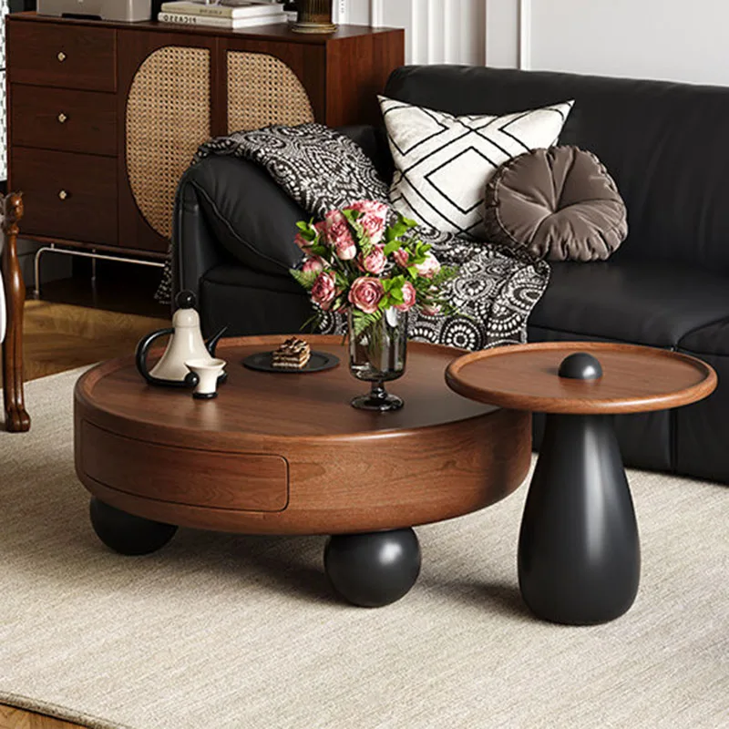 Mesa de Café Minimalista em Madeira para Sala de Estar, Mesa Lateral Simples e Móvel, Mesa Auxiliar Única, Móveis Pós-Modernos