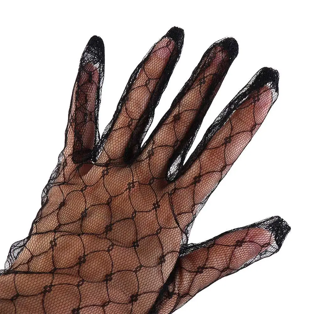 Cosplay Retro Autumn Dress Accessories Banquet Short Bridal Mesh Gloves Lace Gloves Wedding Thin Mittens