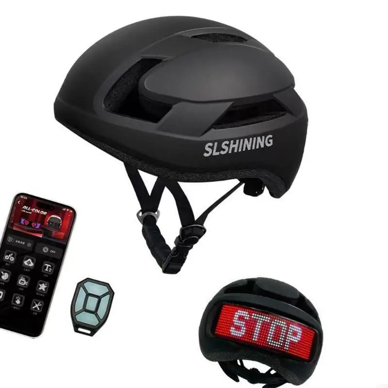 Intelligent Bike Helmet Feature Rechargeable LED Display Providing 360 Degree Visibilities for Day and Night Safety 24BD