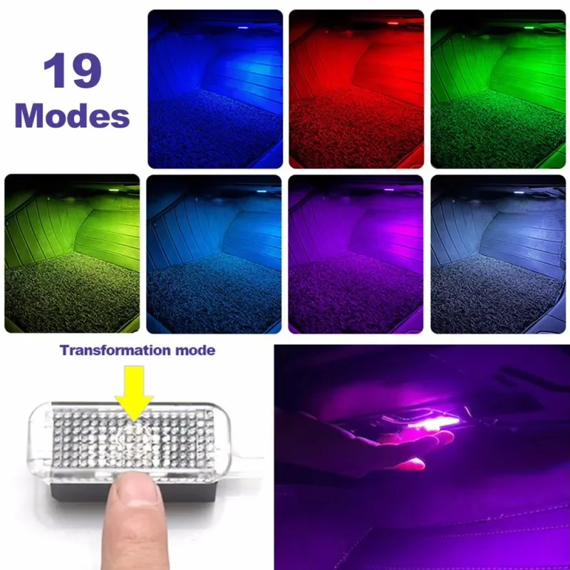 

For Volkswagen VW Arteon 3H 2017 2018 2019 2020 2021 2022 2pcs Car Ambient Footwell Light Touch LED Atmosphere Lamps Accessories