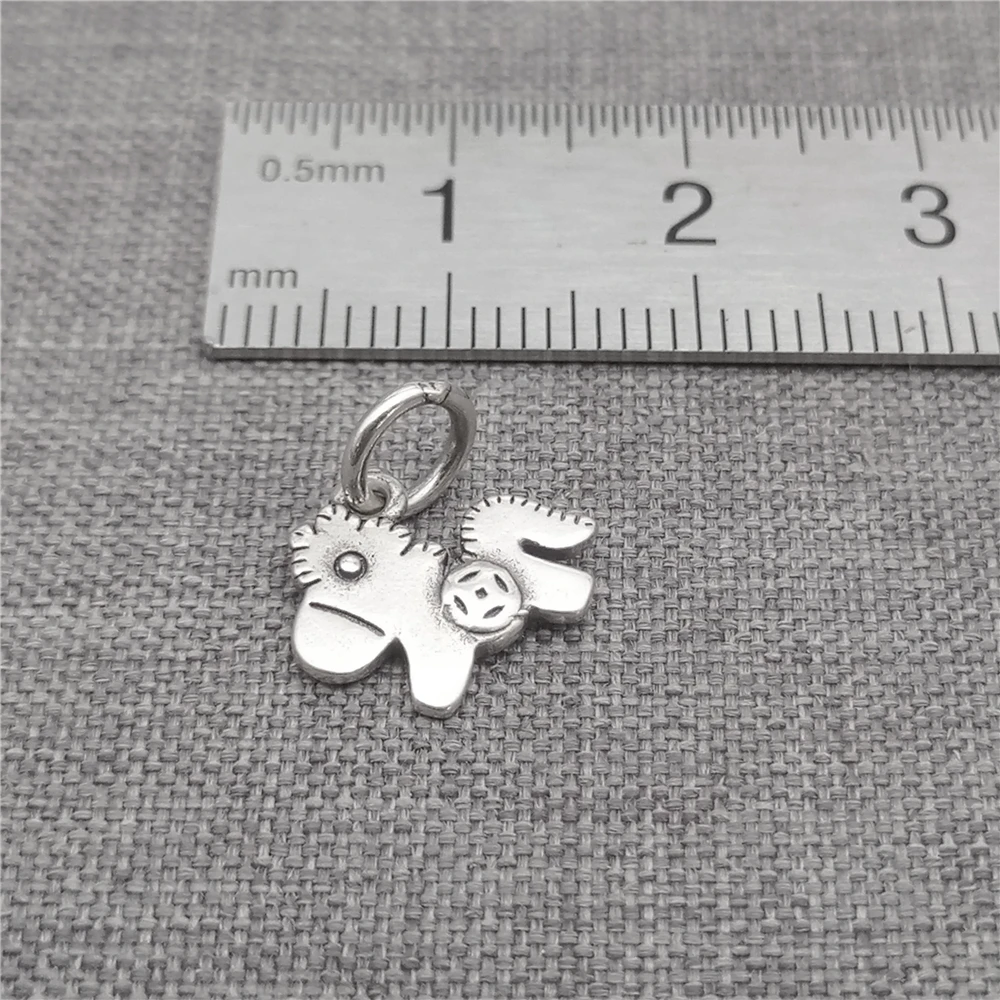 2 Pieces Cockhorse Charms in 925 Sterling Silver with Coin Double Sided for Bracelet and Necklace Making