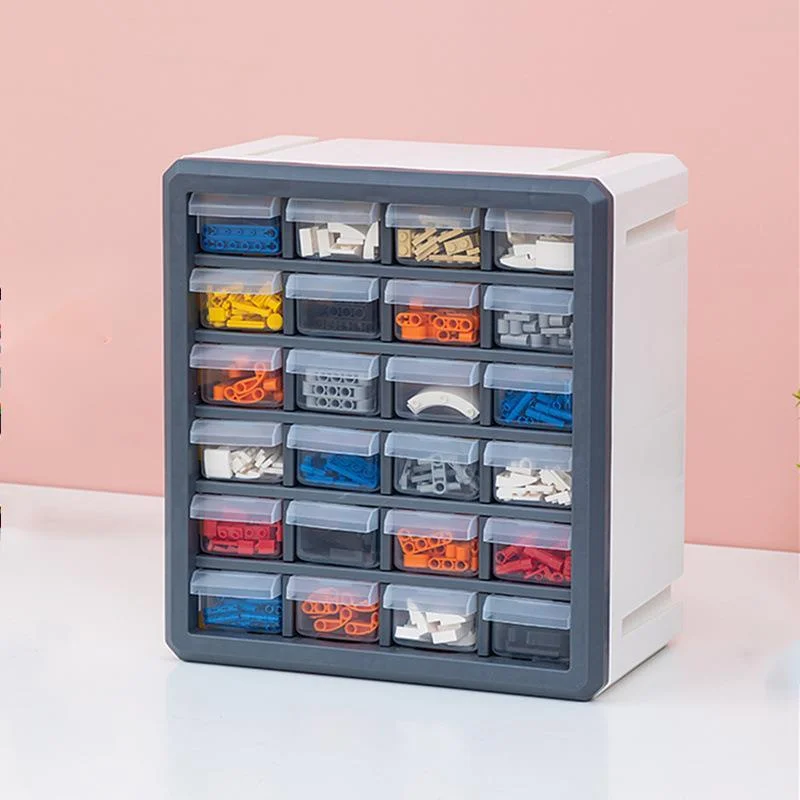 Versatile Adjustable Makeup Organizer Multi-Use Storage Box for Toys and Tools 24 Drawer Iron Bead Cosmetic Holder