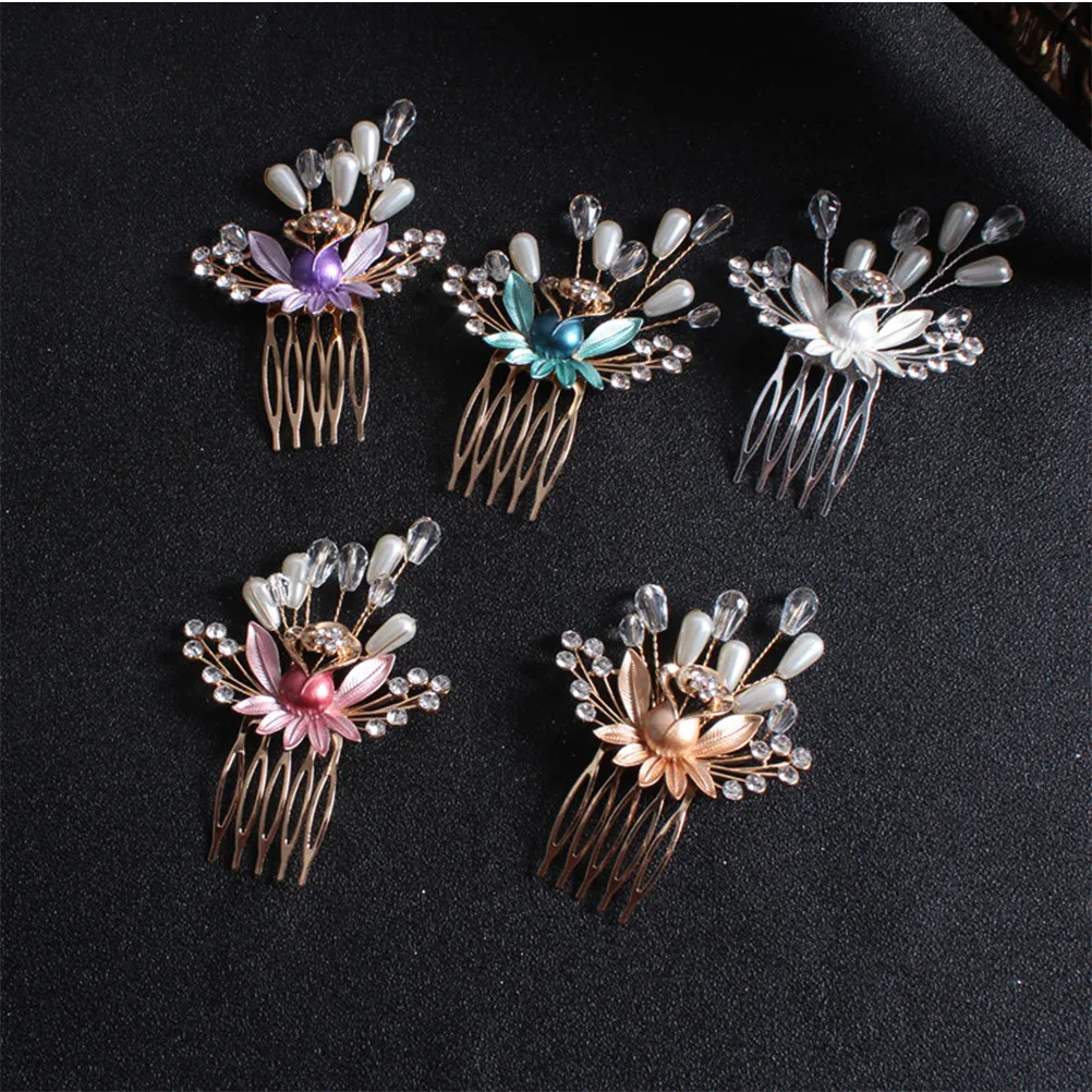 

Зеленый свадебный гребень для волос с искусственным жемчугом и кристаллами, заколка для волос, аксессуар для свадебной прически, головной убор для невесты