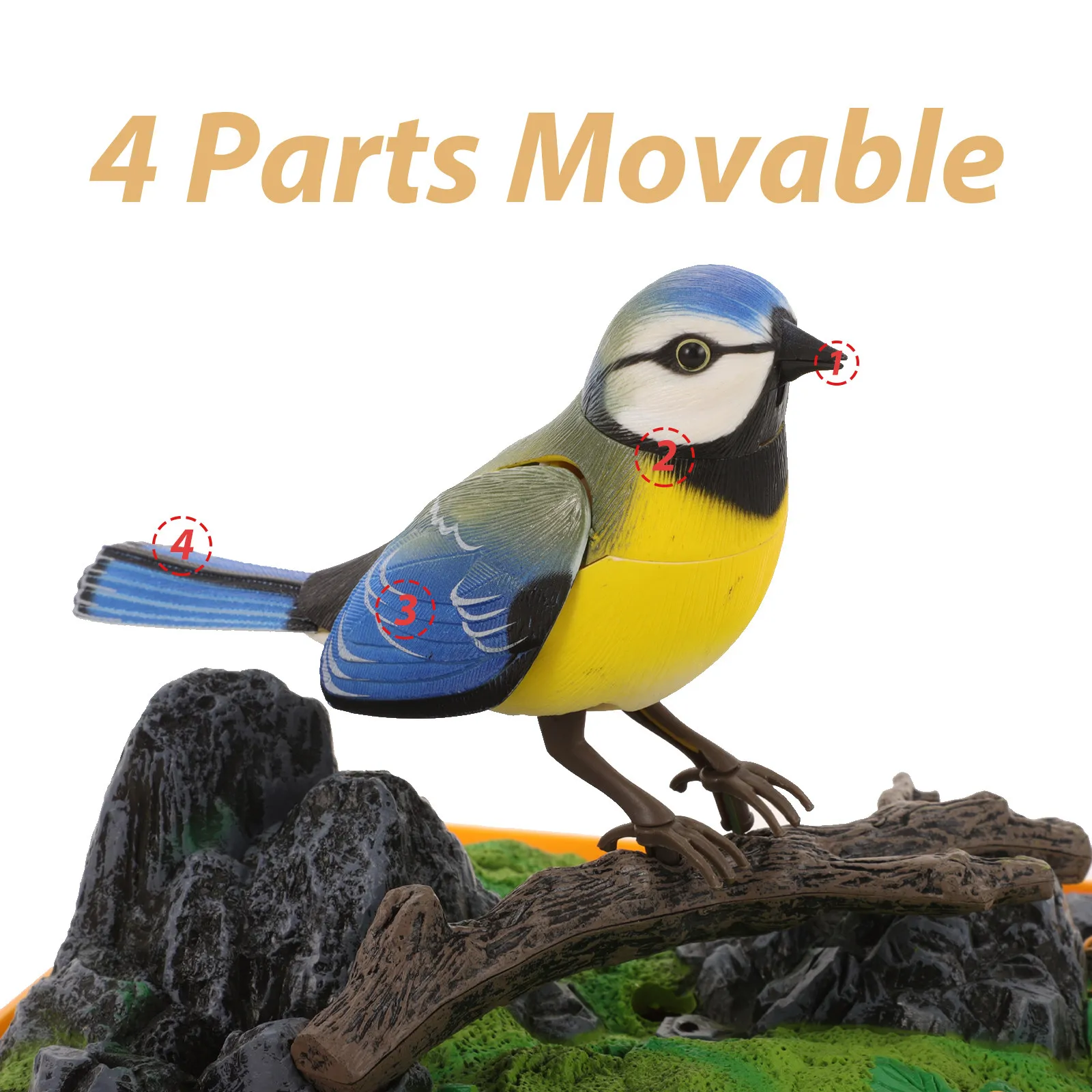 Electric Chirping Bird Cage Realistic Singing Bird Sound Activated for Desk Shelf Decor and Interactive Fun Real Toy