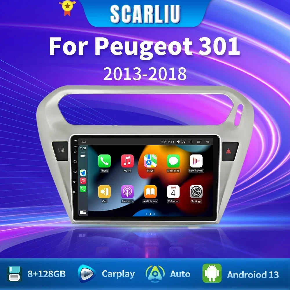 

For Peugeot 301 Citroen Elysee 2013-2018 Wireless CarPlay Auto Car Radio Autoradio Multimedia Player 2din Audio Stereo Head Unit