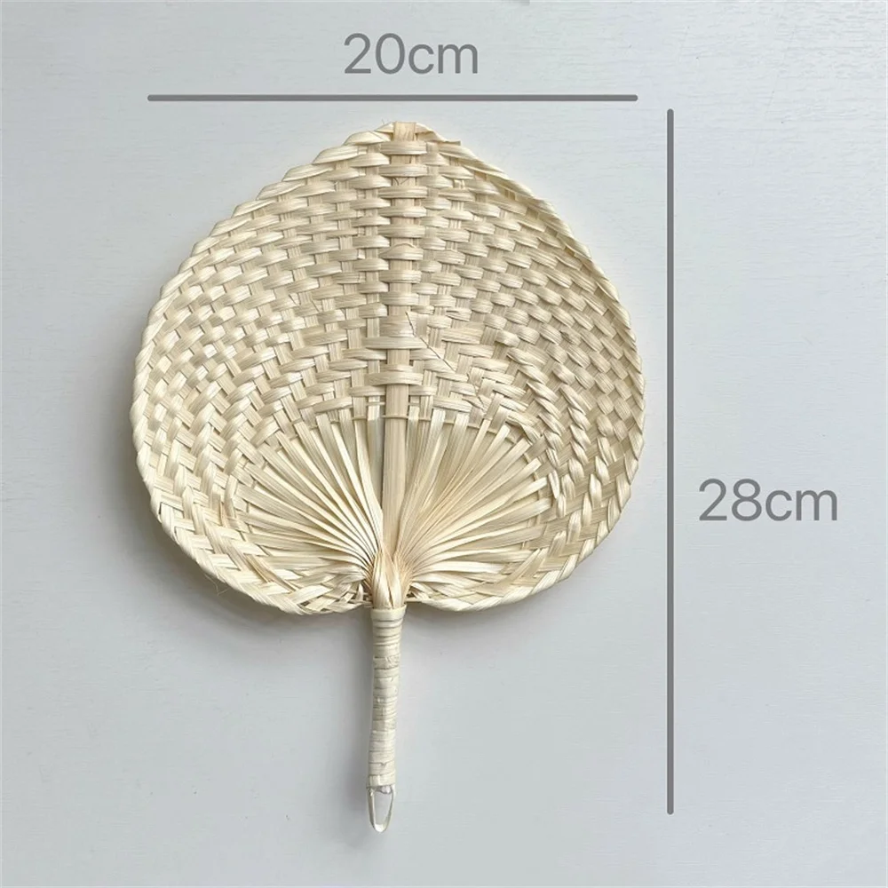 Handmade Bamboo Weaving Craft Fan Small Natural Cattail Fan Mosquito Repellent Portable Fan Summer Cooling Handheld Fan