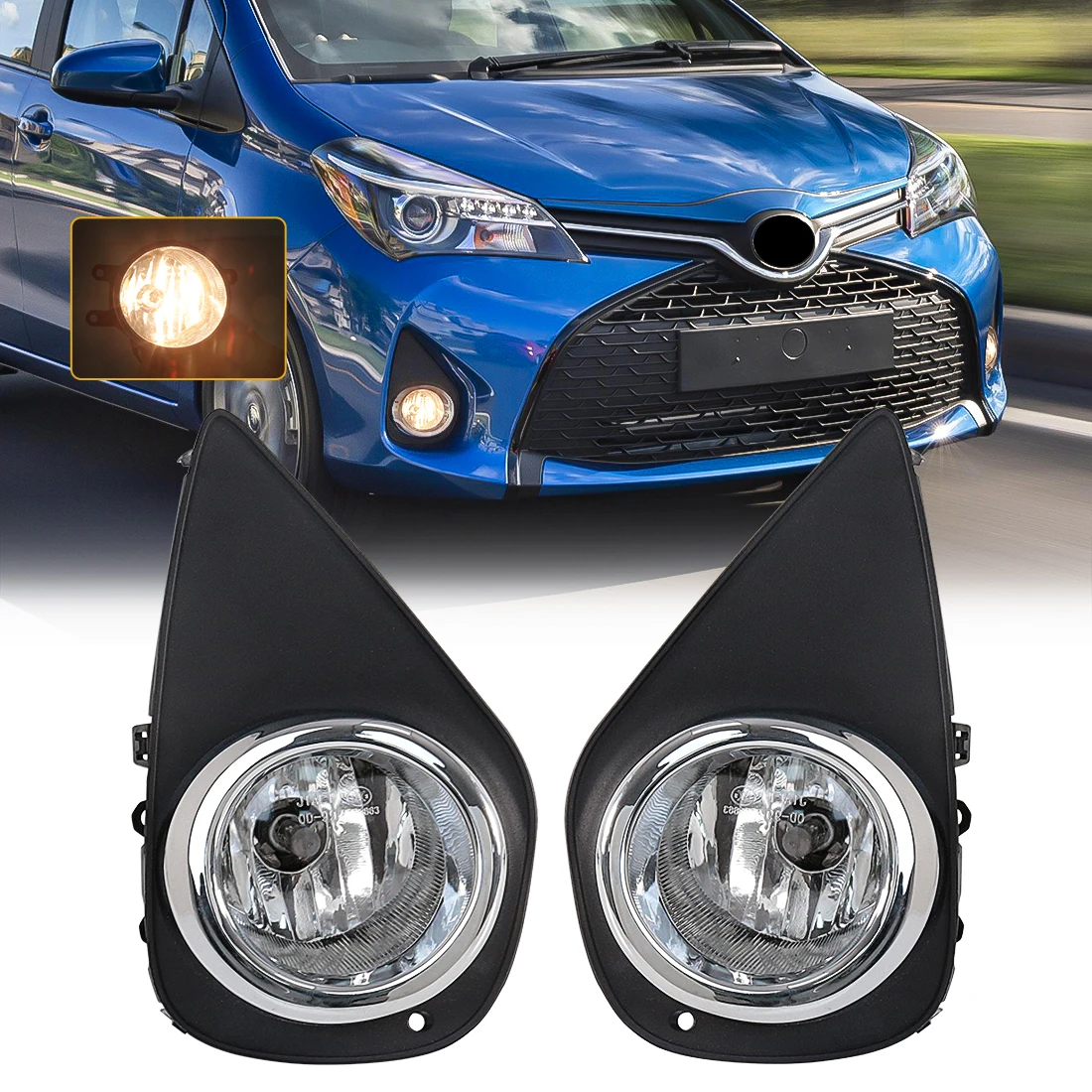 

Car Fog Lamp Assembly For Toyota Yaris 2014 2015 2016 2017 US Version LED Daytime Running Lights DRL Headlights Accessories 12V