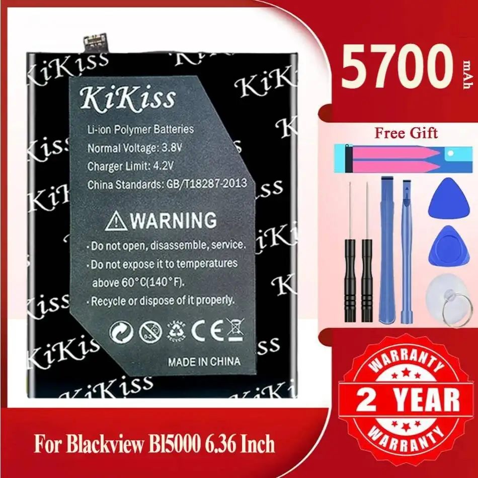 KiKiss Battery For Blackview BL5000 6.36,bl5000(LI566376HTT-B),5700mAh