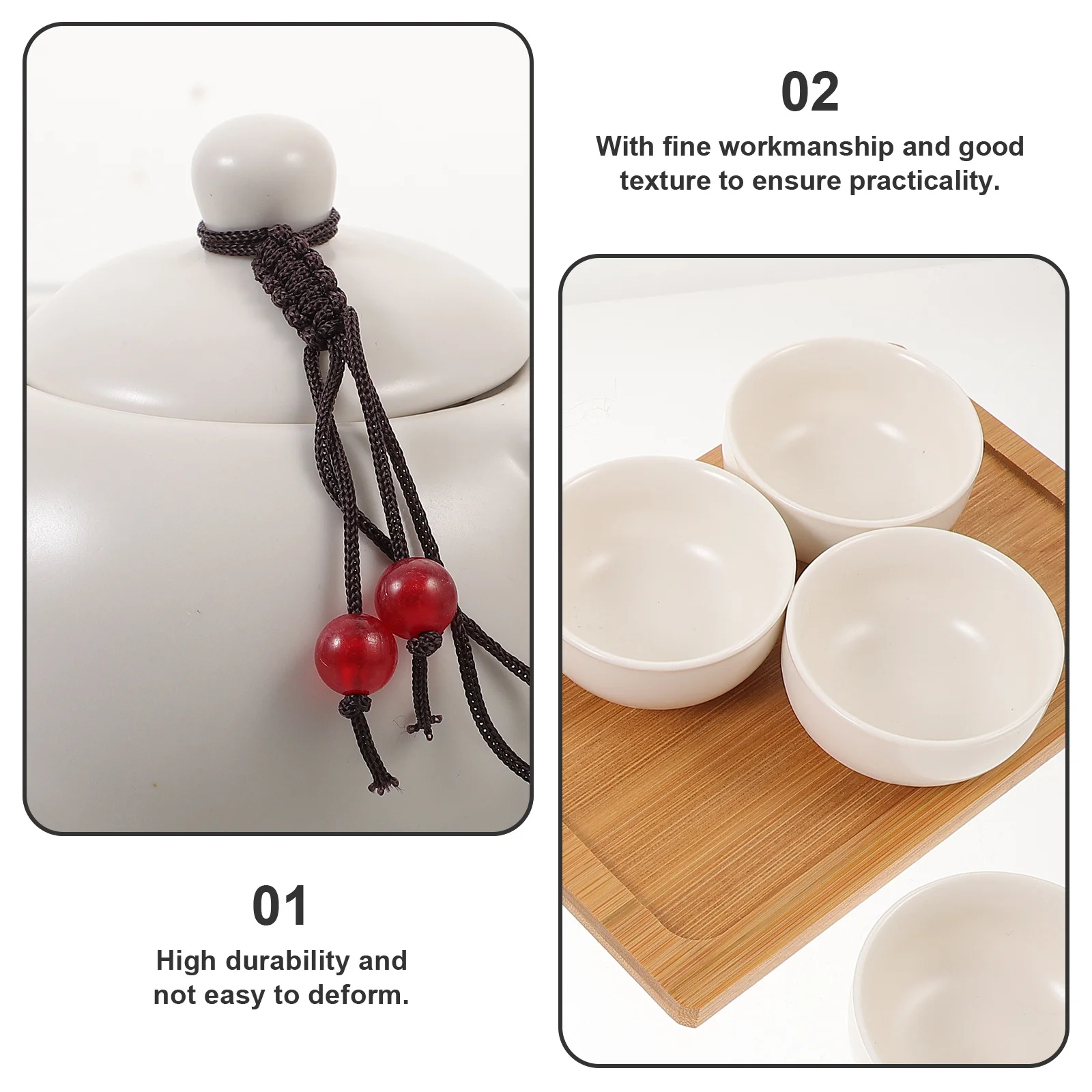 

1Set Portable Travel Tea Set Ceramic Teapot Cups Wooden Tray Multiuse Kung Fu Brewing Kit Tea Cup Set Travel Teapot Teacup Kit