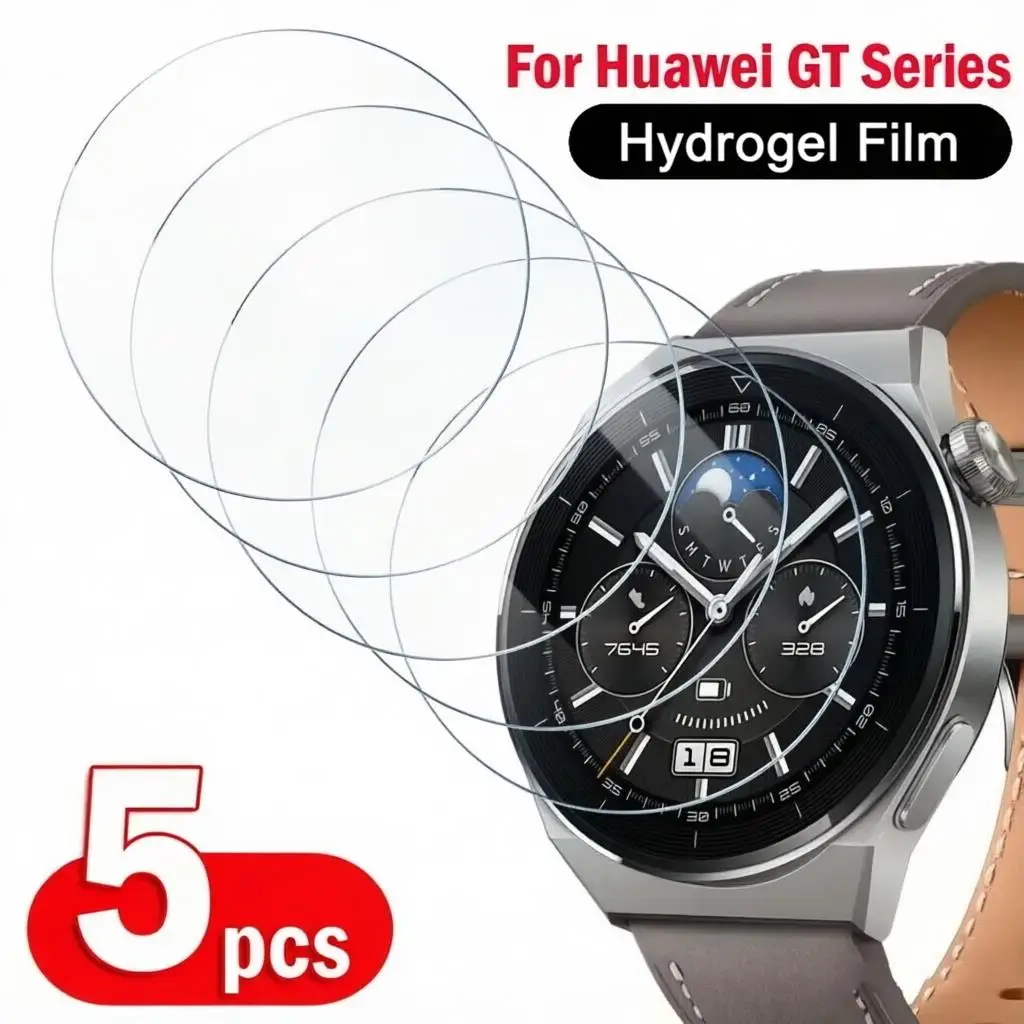 5-1Pcs Soft Hydrogel Film for Huawei Watch GT6 41/46mm GT6Pro Smartwatch HD Screen Protector No Glass for GT5 Pro 41mm 46mm