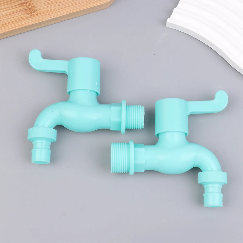 1 Buah Keran Dinding untuk Mesin Cuci dengan Konektor Cepat 3/4 inci dan 1/2 inci, Selang Air Plastik untuk Kolam Pel, Keran Taman Balkon, Keran Tunggal Berpendingin