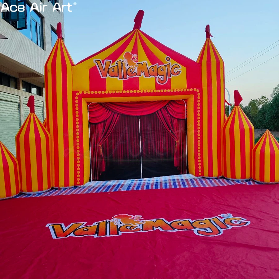 Circus Style Inflatable Stage Tent - Outdoor Event Backdrop, Carnival Party Booth Inflatable Stage Structure