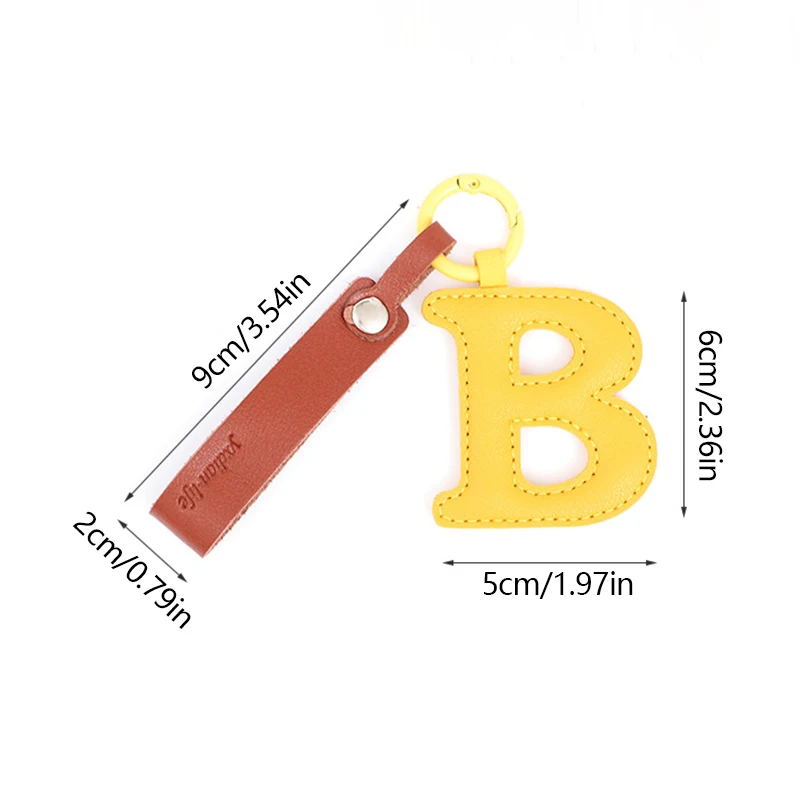 26 English Letters Pu Leather Keychain For Car Backpack Pendant Fashion Key Chains Bag Charm Ornament Girl Gift image 6